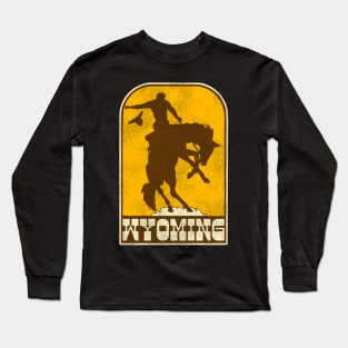 Wyoming Vintage Western Cowboy Rodeo Travel Souvenir Long Sleeve T-Shirt